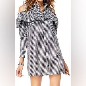 The Edit By Seventeen Juniors' Cotton Cold-Shoulder Shirtdress